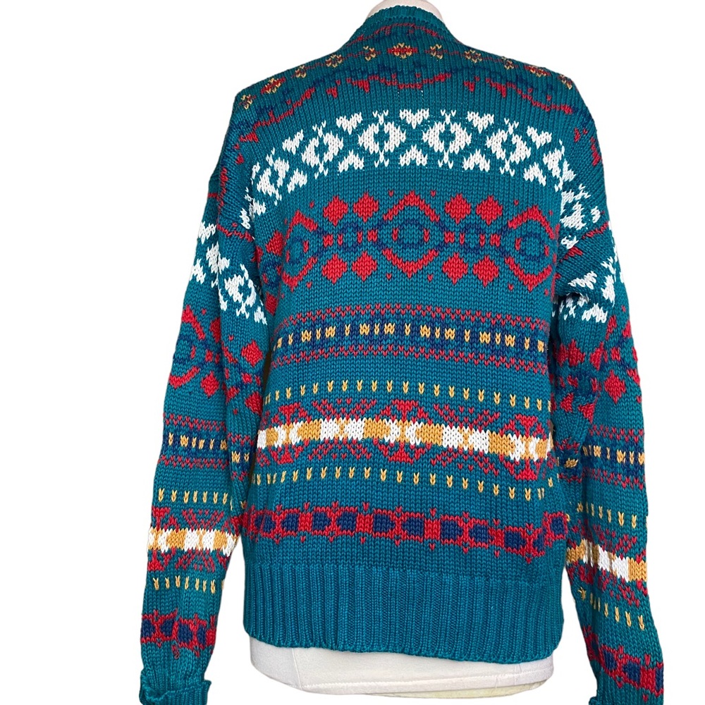 Vintage Finalist Fair Isle Crewneck Pullover Knit Sweater size Medium Mens - Picture 3 of 5